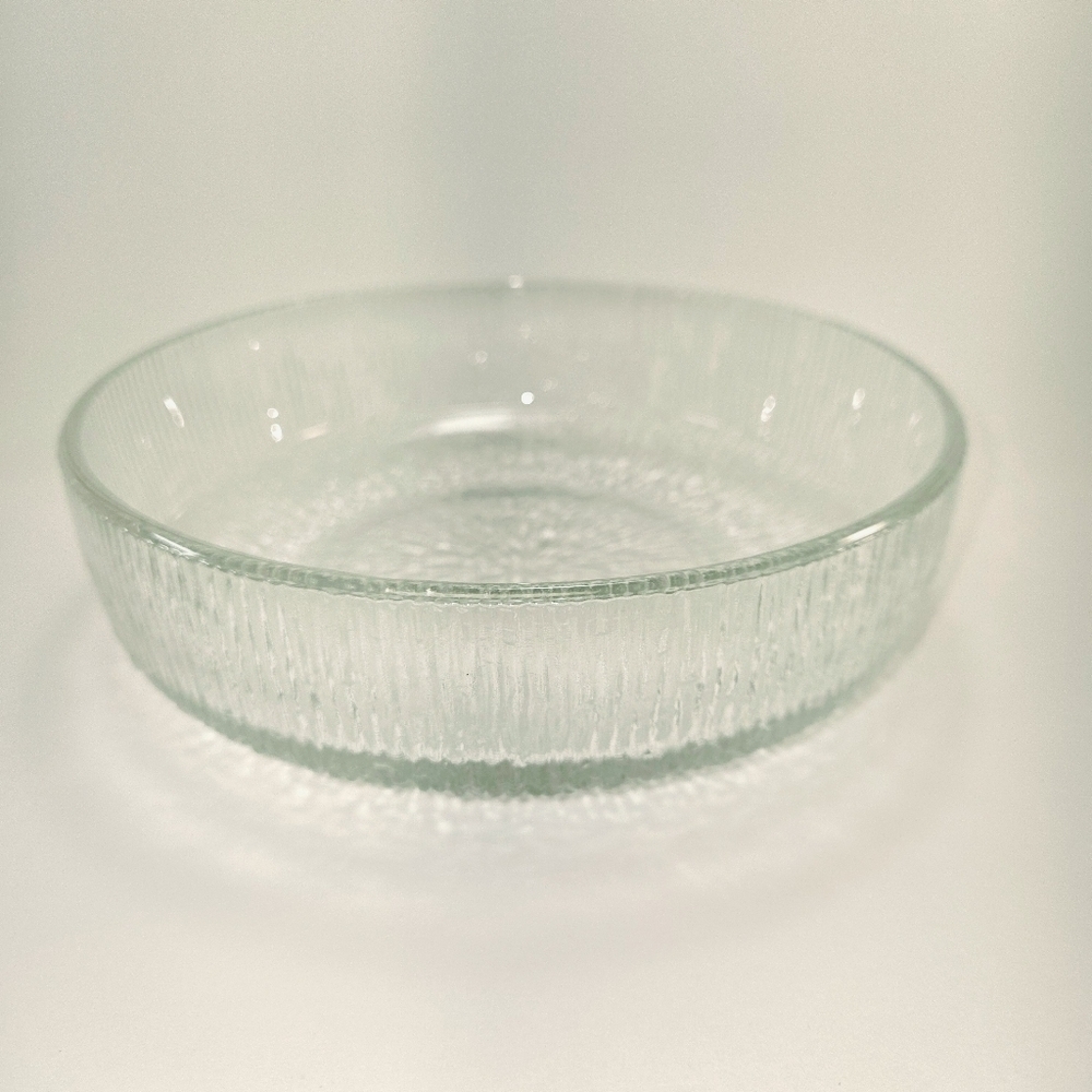 Indiana Glass Crystal Bowl Ice Pattern 7" diameter Vintage Collectible Dish